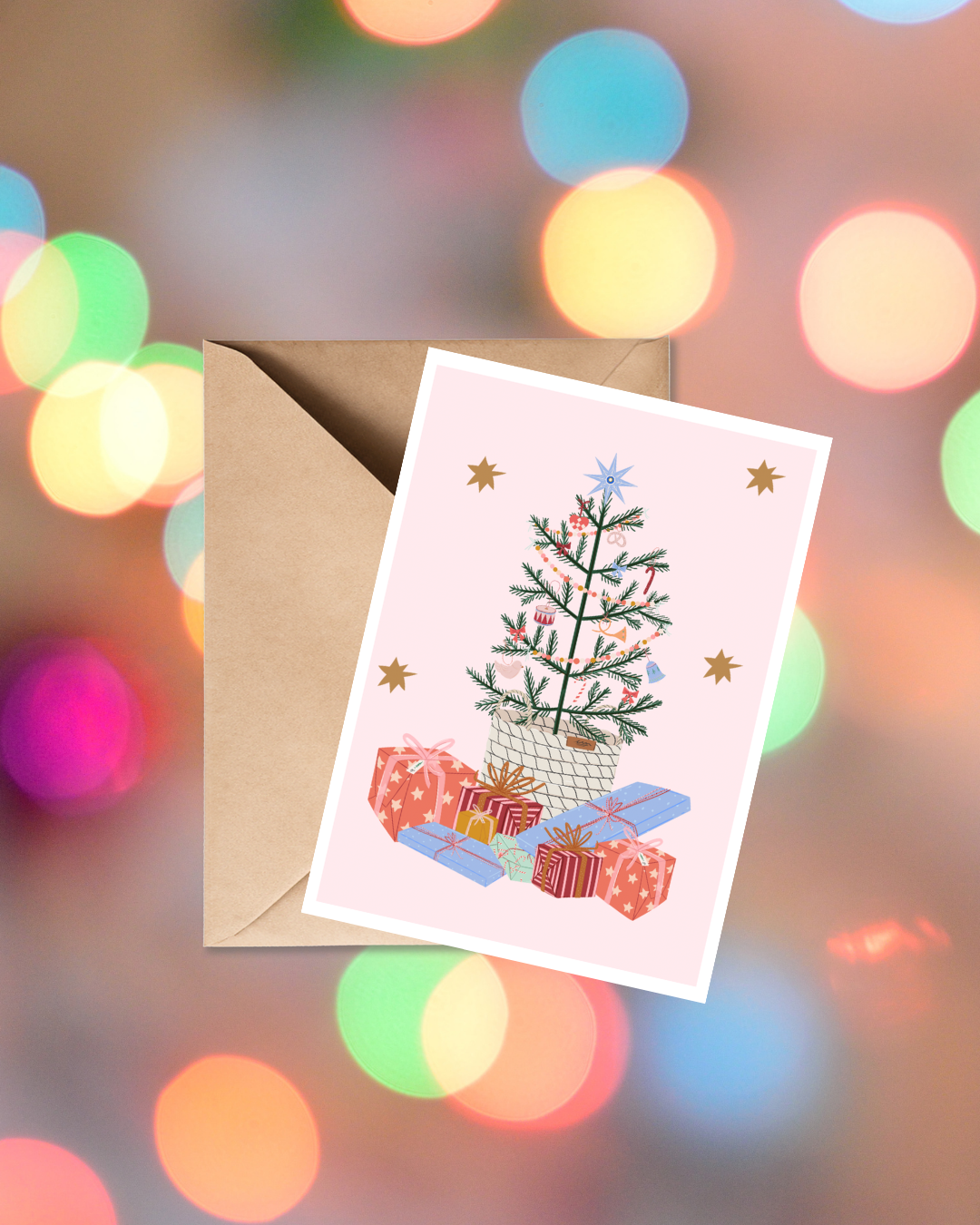 Presents Under The Tree Card