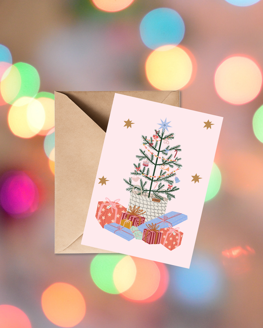 Presents Under The Tree Card