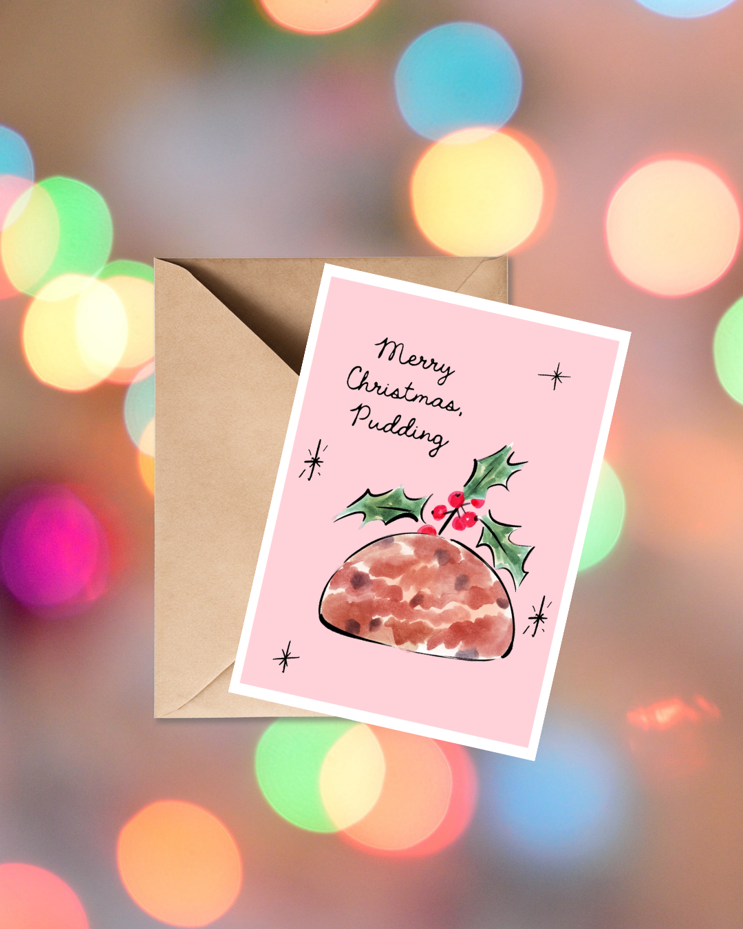 Merry Christmas, Pudding Card