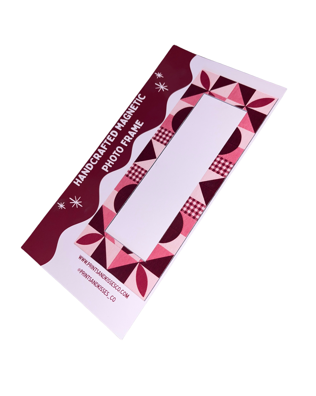 Magnetic Digital Photo Booth Frame: Pink Patchwork