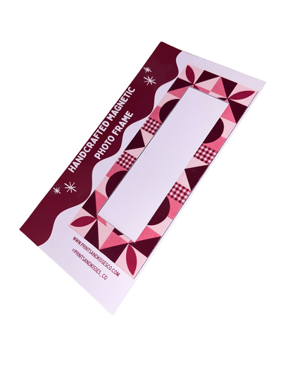 Magnetic Digital Photo Booth Frame: Pink Patchwork