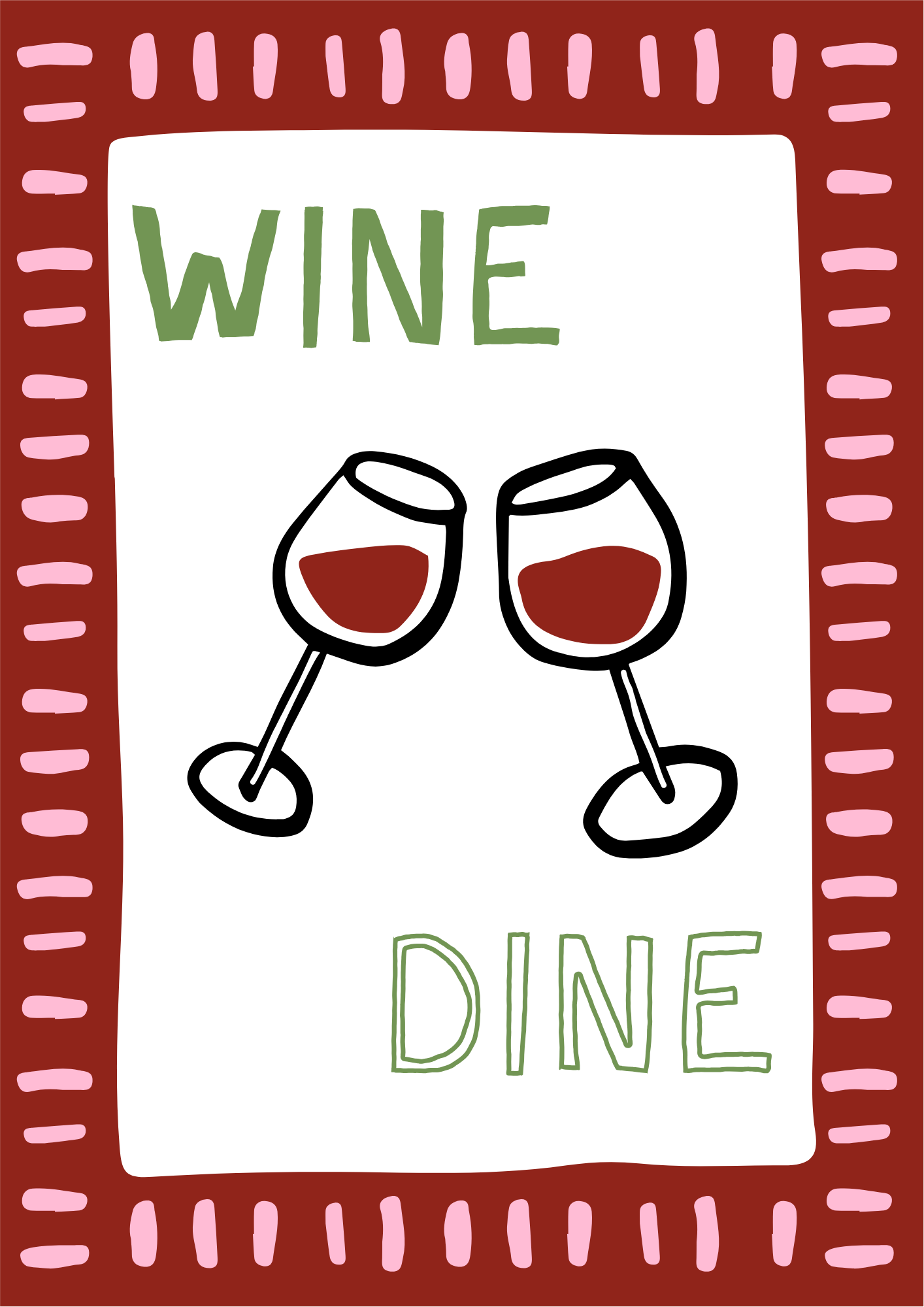 Wine & Dine Tea Towel