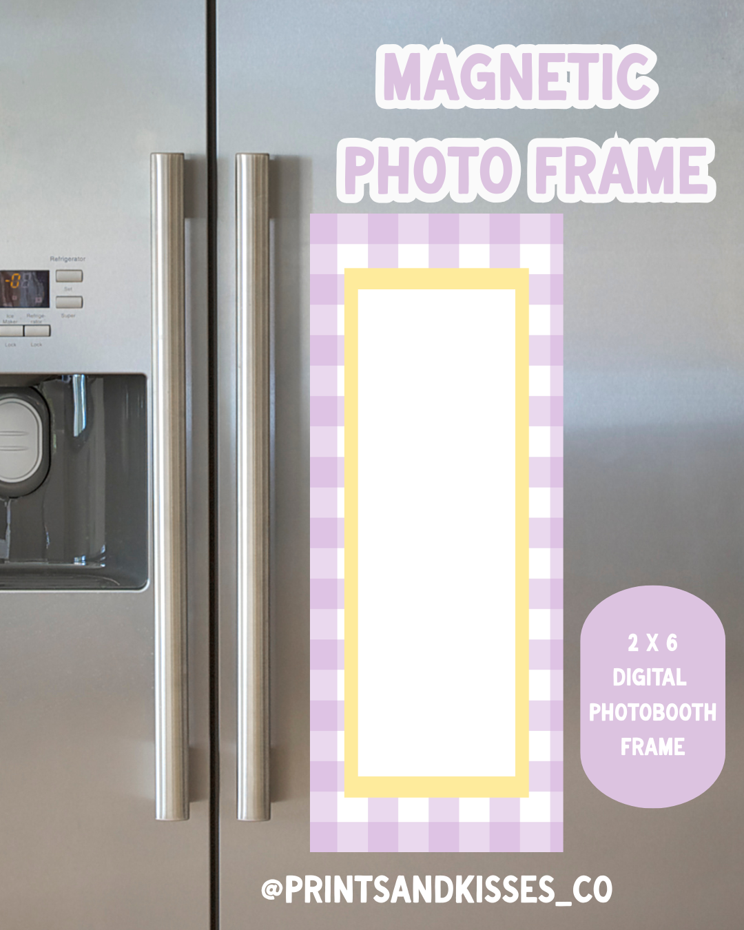 Magnetic Digital Photo Booth Frame: Lavender Lemon